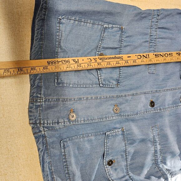 Y2K Light Jean Jacket Embroidered Womens Sz M Rose Grunge Boho Button Front - Picture 8 of 9